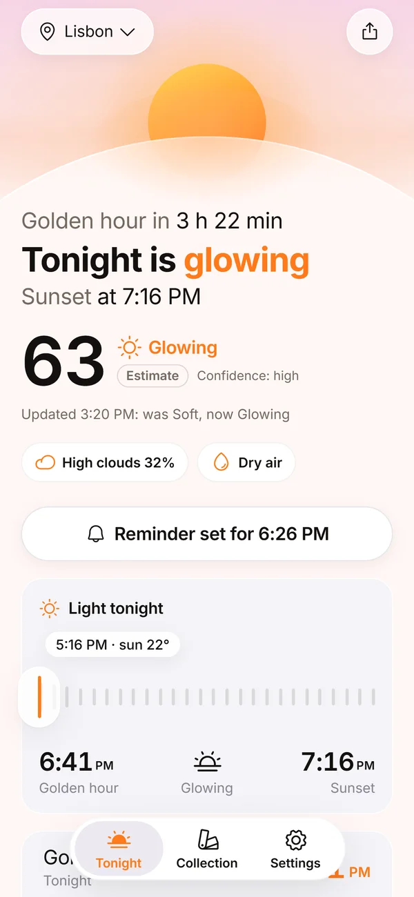 Know if tonight's sunset is worth stepping out for